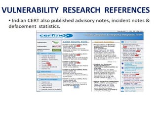 VULNERABILITY RESEARCH REFERENCES
 