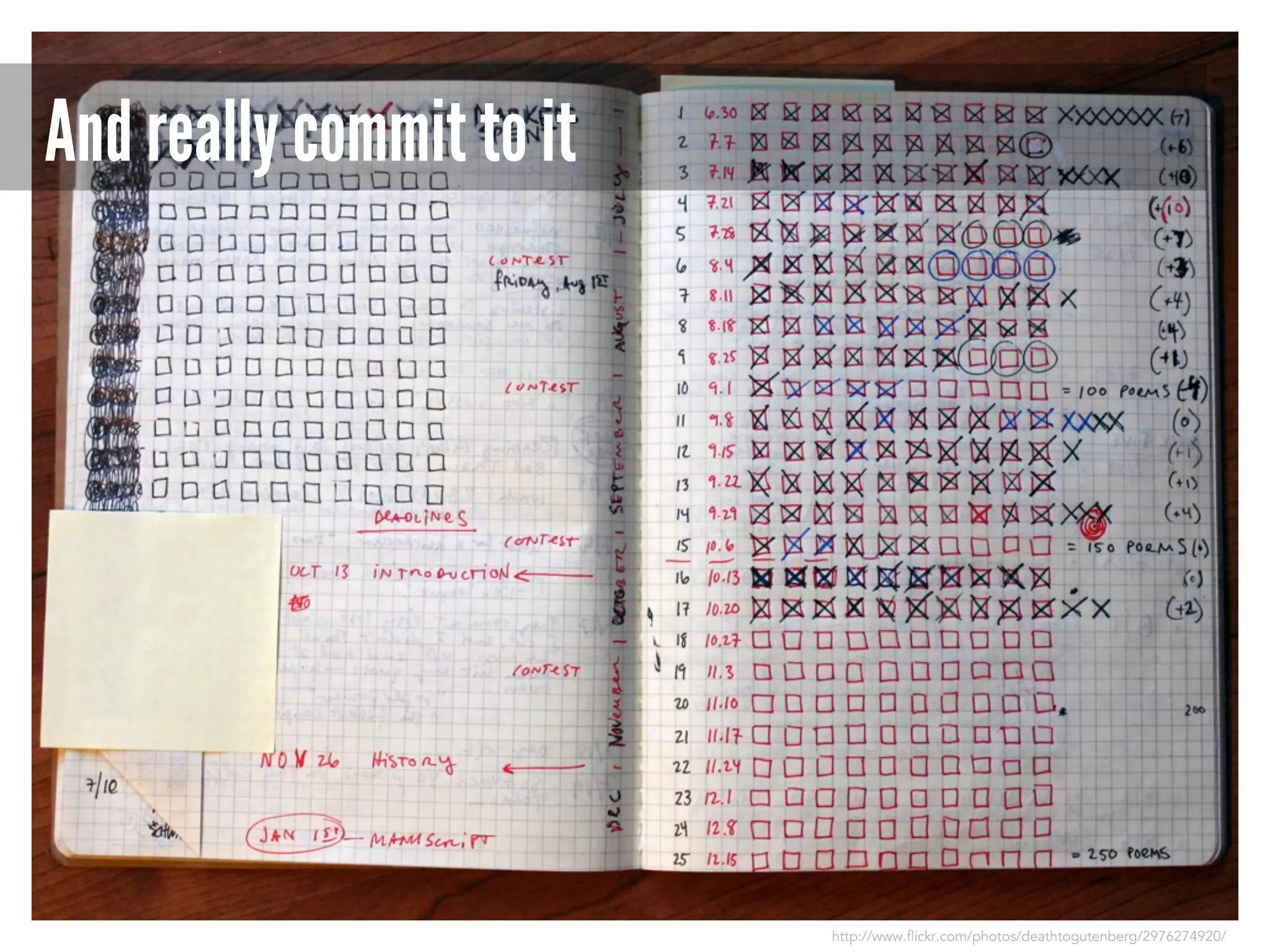 And really commit to it

http://www.flickr.com/photos/deathtogutenberg/2976274920/

 