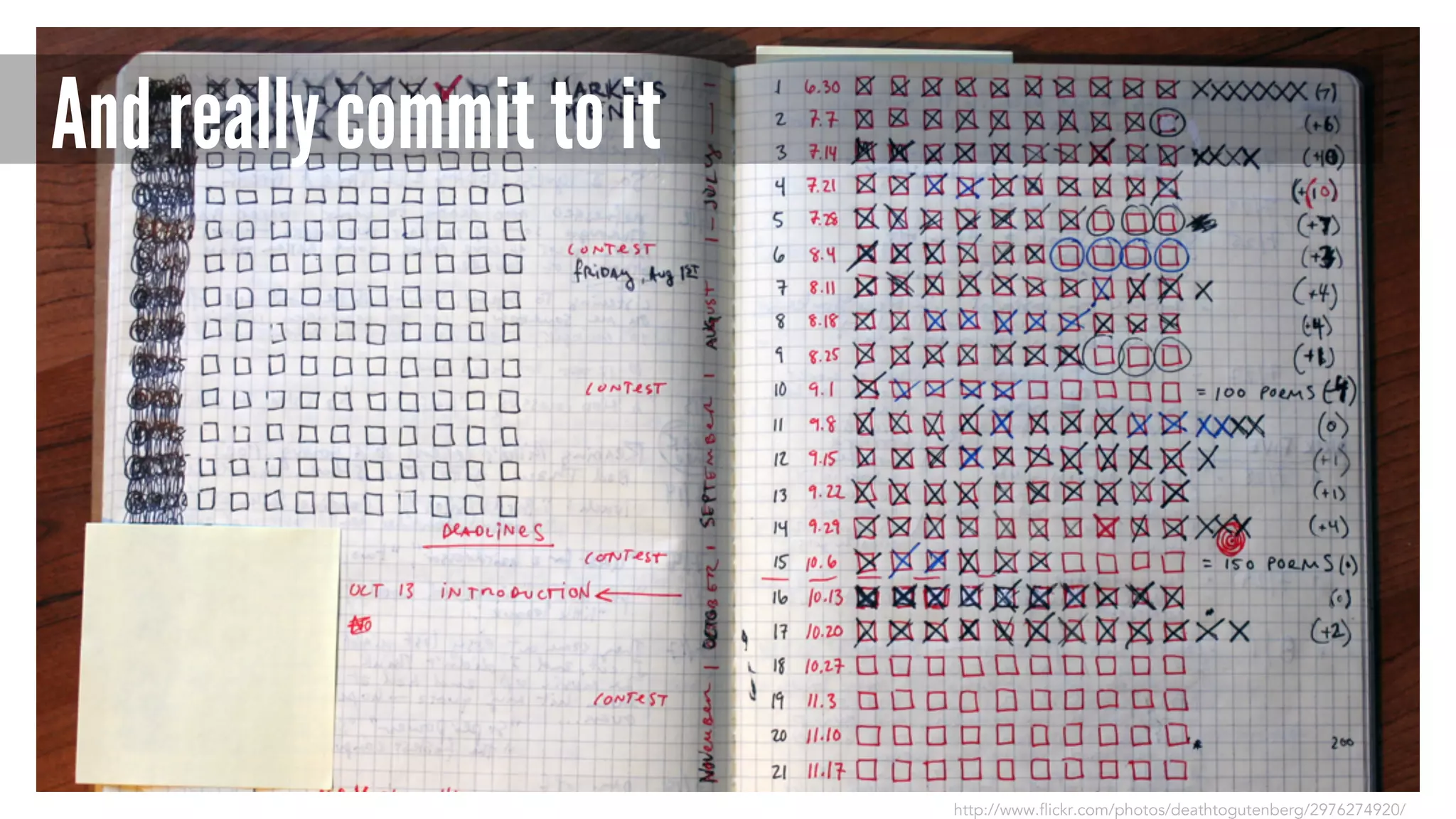 And really commit to it 
http://www.flickr.com/photos/deathtogutenberg/2976274920/ 
 