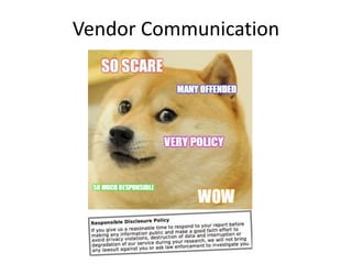 Vendor Communication
 