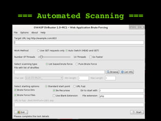 === Automated Scanning ===
 