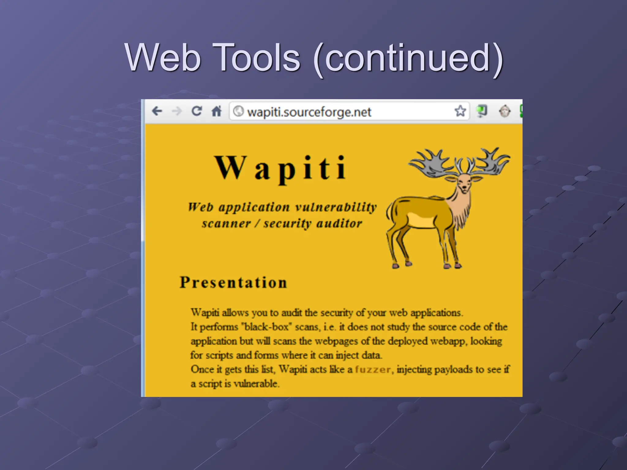 Web Tools (continued)
 
