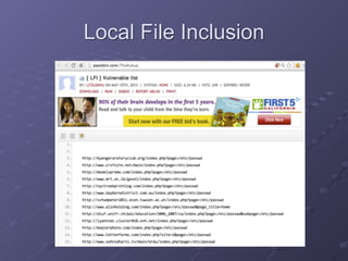 Local File Inclusion
 