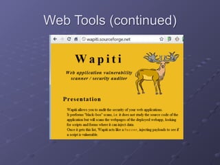 Web Tools (continued)
 