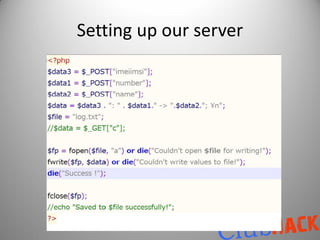 Setting up our server
 