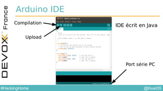 @lhuet35#HackingHome
Arduino IDE
Port série PC
Compilation
Upload
IDE écrit en Java
 