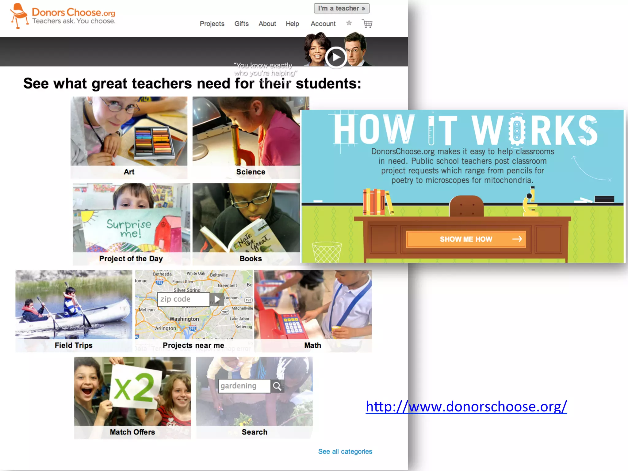 h#p://www.donorschoose.org/	
  
	
  
 