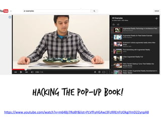 h#ps://www.youtube.com/watch?v=m648ji7Ro8Y&list=PLVfFyHGAwJ3FcRREnFUOkgiYmD22ynpA8	
  
	
  
Hacking the pop-up book!
 