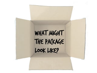 What might
the package
look like?
 