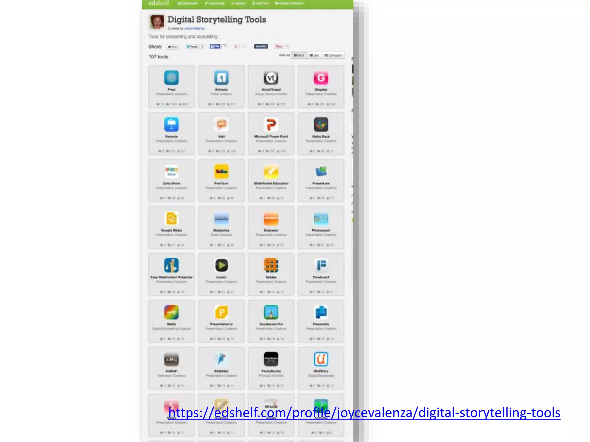 https://edshelf.com/profile/joycevalenza/digital-storytelling-tools
 