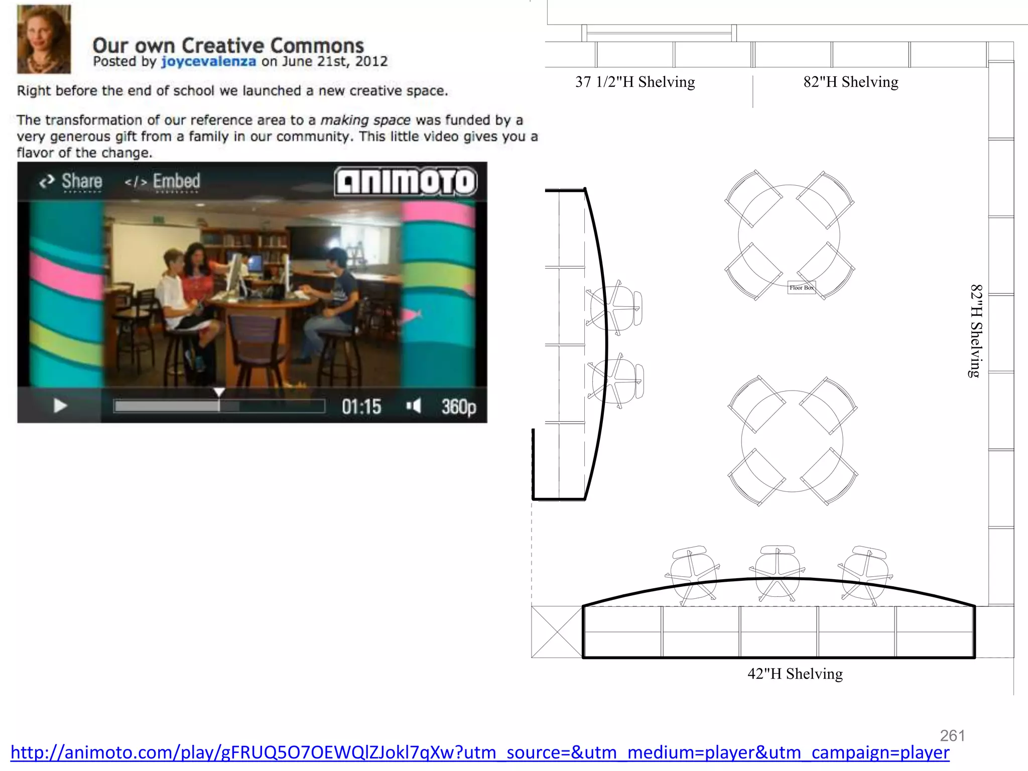 261
Floor Box
37 1/2"H Shelving 82"H Shelving
42"HShelving
82"HShelving
42"H Shelving
http://animoto.com/play/gFRUQ5O7OEWQlZJokl7qXw?utm_source=&utm_medium=player&utm_campaign=player
 
