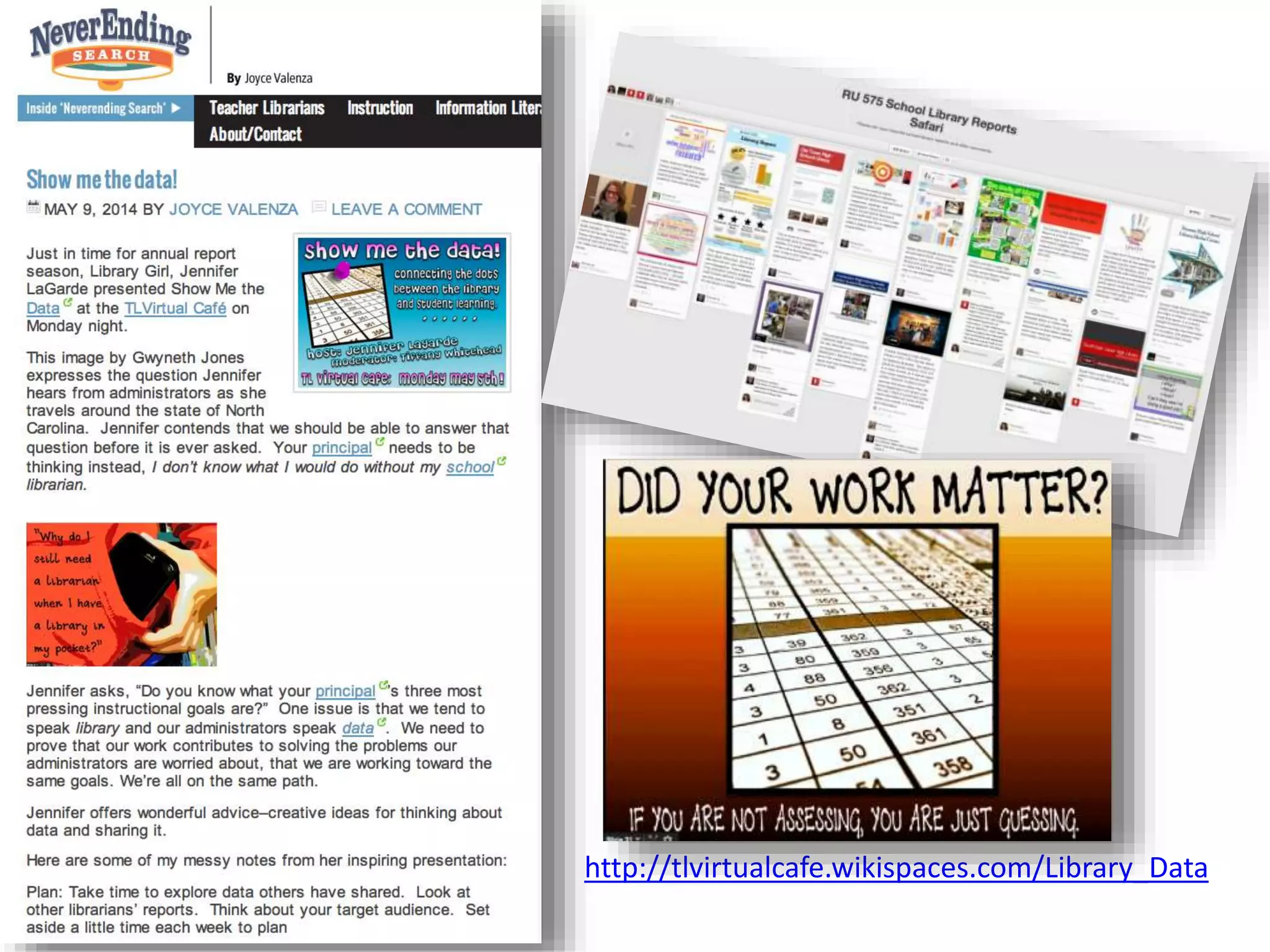 http://tlvirtualcafe.wikispaces.com/Library_Data
 