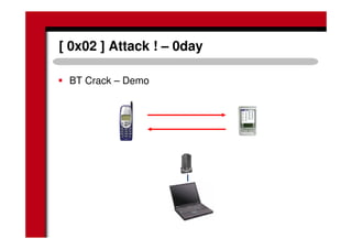 [ 0x02 ] Attack ! – 0day
BT Crack – Demo
 