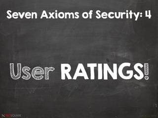 HACK.LU 2016NETSQUARE
User RATINGS!
Seven Axioms of Security: 4
 