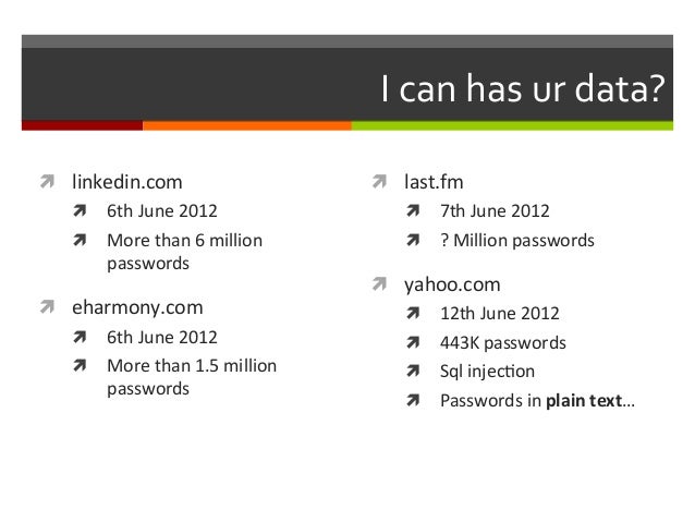 Eharmony Password Dumps