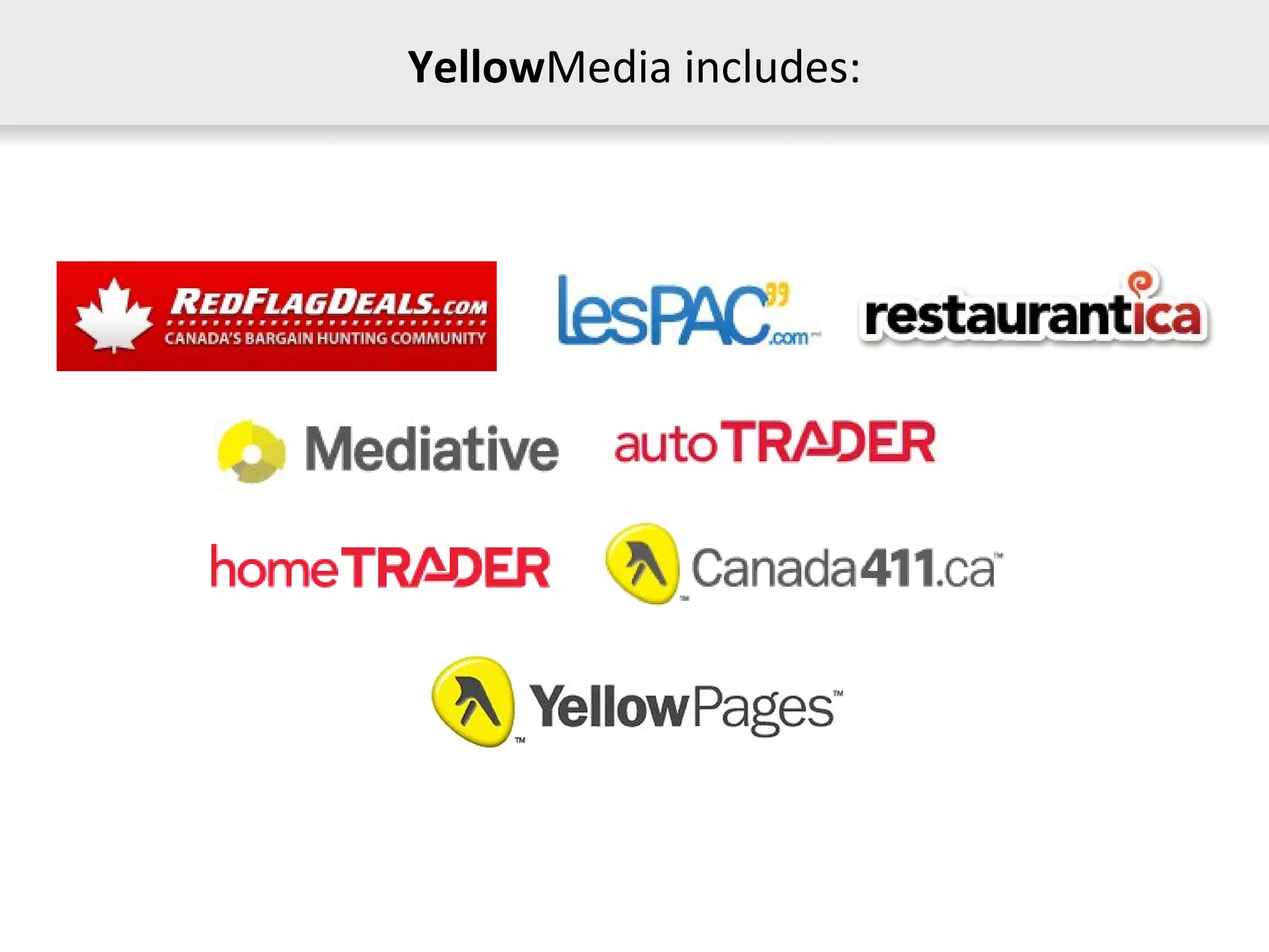 Yellow Media includes: 