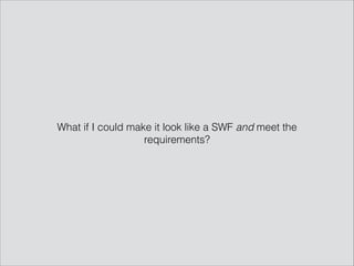 What if I could make it look like a SWF and meet the
requirements?
 