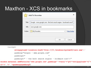 Maxthon - XCS in bookmarks
63
 