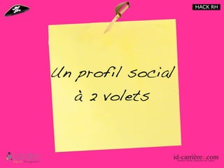 HACK RH




Un profil social
   à 2 volets
 