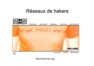 Réseaux de hakers




   http://www.ecn.org
 