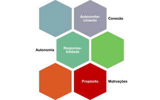 Autoconhe-
cimento
Conexão
Responsa-
bilidade
Autonomia
Propósito Motivações
 