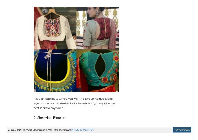 Different blouse designs with different neck patterns - Hack The Fashion