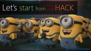Let’s start from smallHACK 
http://127.0.0.1:8888/mutillidae/ 
 