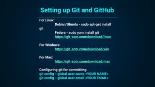Okay, I know the basics now, how do I implement them?
Basic git commands -
● To clone a repository to your local machine -...