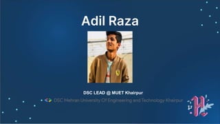Adil Raza
DSC LEAD @ MUET Khairpur
 