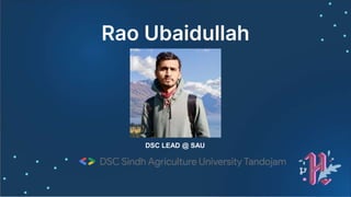 Rao Ubaidullah
DSC LEAD @ SAU
 