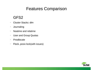 Comparison between OCFS2 and GFS2 | ODP
