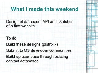 An initial website for organisations,  individuals and groups to start, clone  and manage missions 