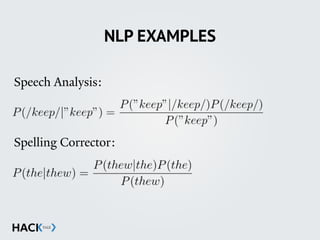 Speech Analysis:
Spelling Corrector:
NLP EXAMPLES
 