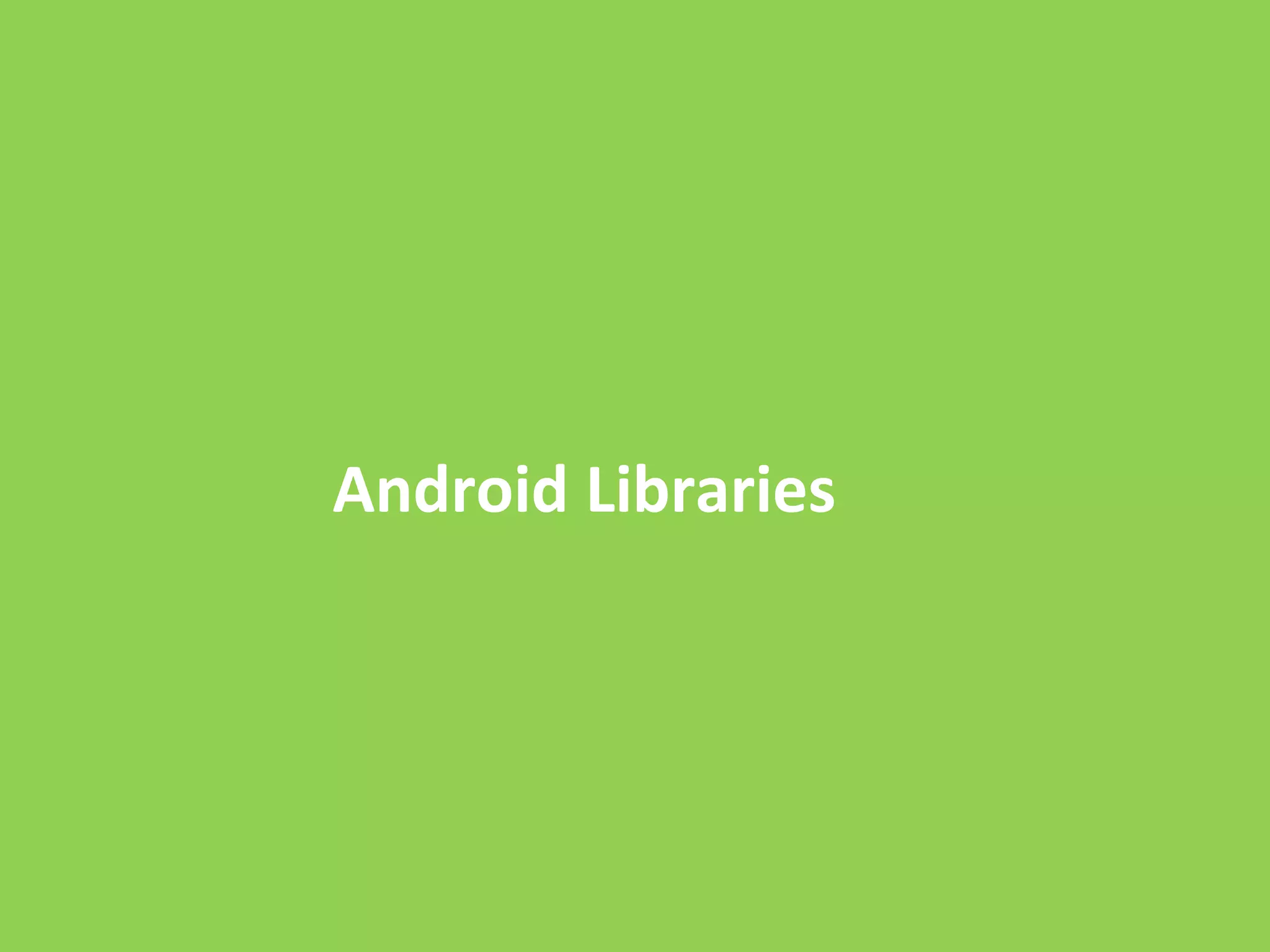 Android Libraries 
 