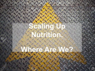 Scaling Up
Nutrition.
Where Are We?
 
