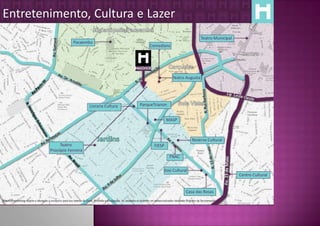 Entretenimento, Cultura e Lazer
                                                                                                                                                                    Teatro Municipal
                                                          Pacaembu
                                                                                                                          Comedians




                                                                                                                                             Teatro Augusta




                                                                        Livraria Cultura                         ParqueTrianon


                                                                                                                                       MASP



                                                                                                                                                             Reserva Cultural
                                            Teatro                                                                           FIESP
                                       Procópio Ferreira
                                                                                                                                          FNAC


                                                                                                                                      Itaú Cultural
                                                                                                                                                                                       Centro Cultural


                                                                                                                                                        Casa das Rosas
Material preliminar sujeito a alteração e exclusivo para uso interno da Even. Proibida a divulgação. As unidades só poderão ser comercializadas mediante Registro de Incorporação
 