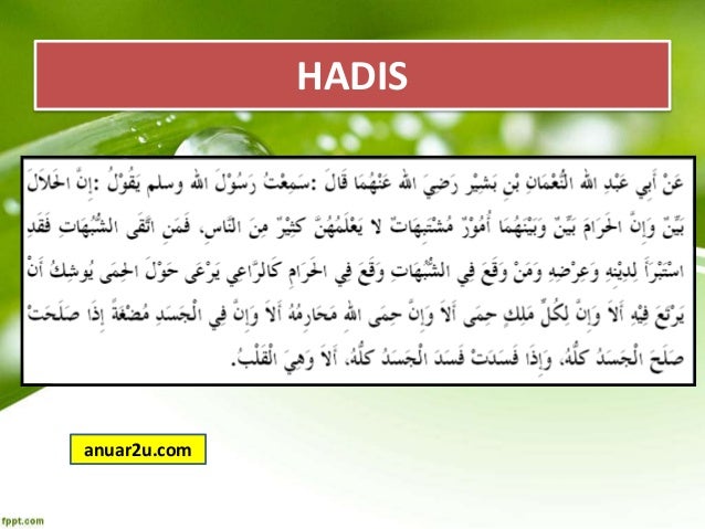 HADIS SEM 2 : HALAL DAN HARAM