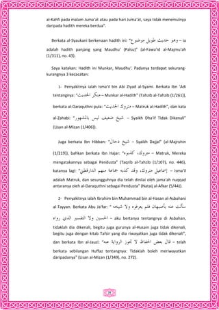 Hadith-Hadith Fadhilat Pengkhususan Surah al-Kahfi Pada Hari Jumau0027atu2026