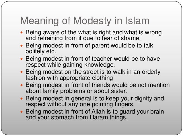Hadith eighteen - Modesty
