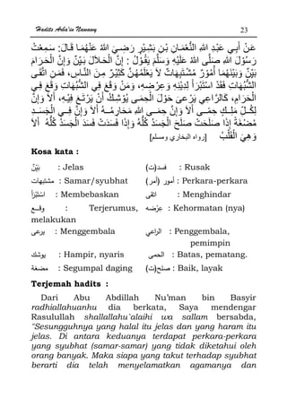 Materi hadits arbain dan penjelasannya.pdf