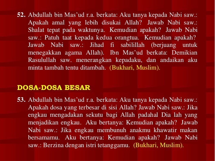 Kumpulan Hadits Bukhari Muslim