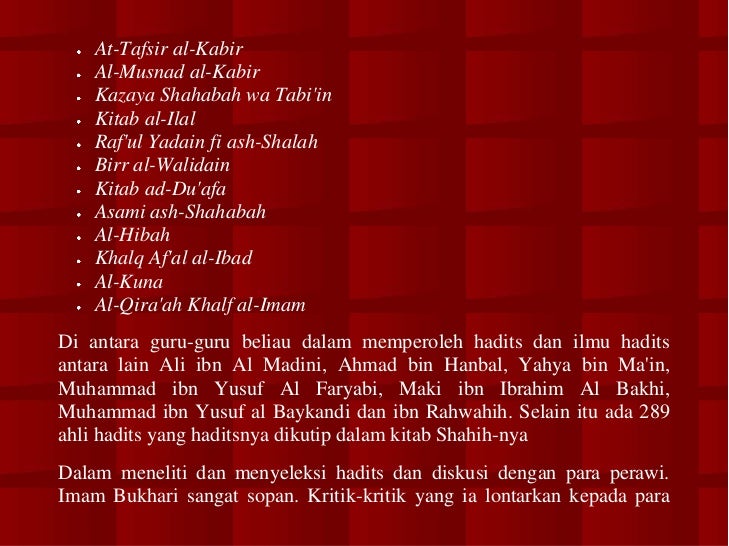 Kumpulan Hadits Bukhari Muslim