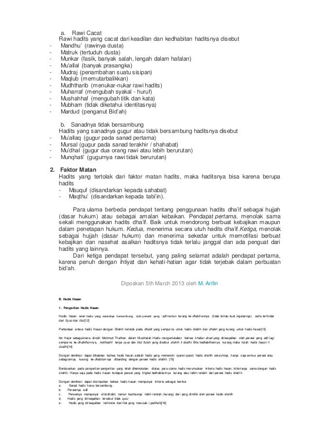 Hadits Ditinjau Dari Segi Kualitas Dan Kuantitasnya