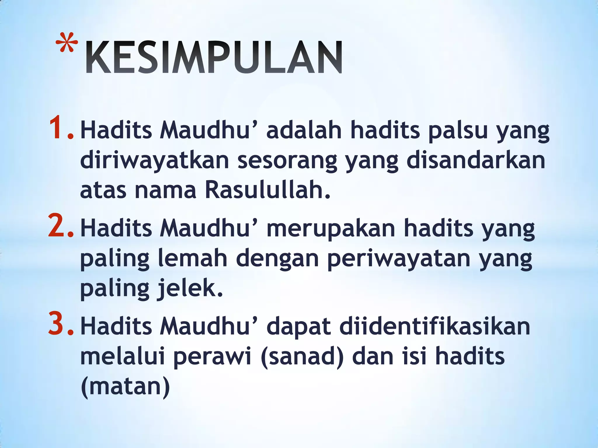 Hadits maudhu' | PPTX