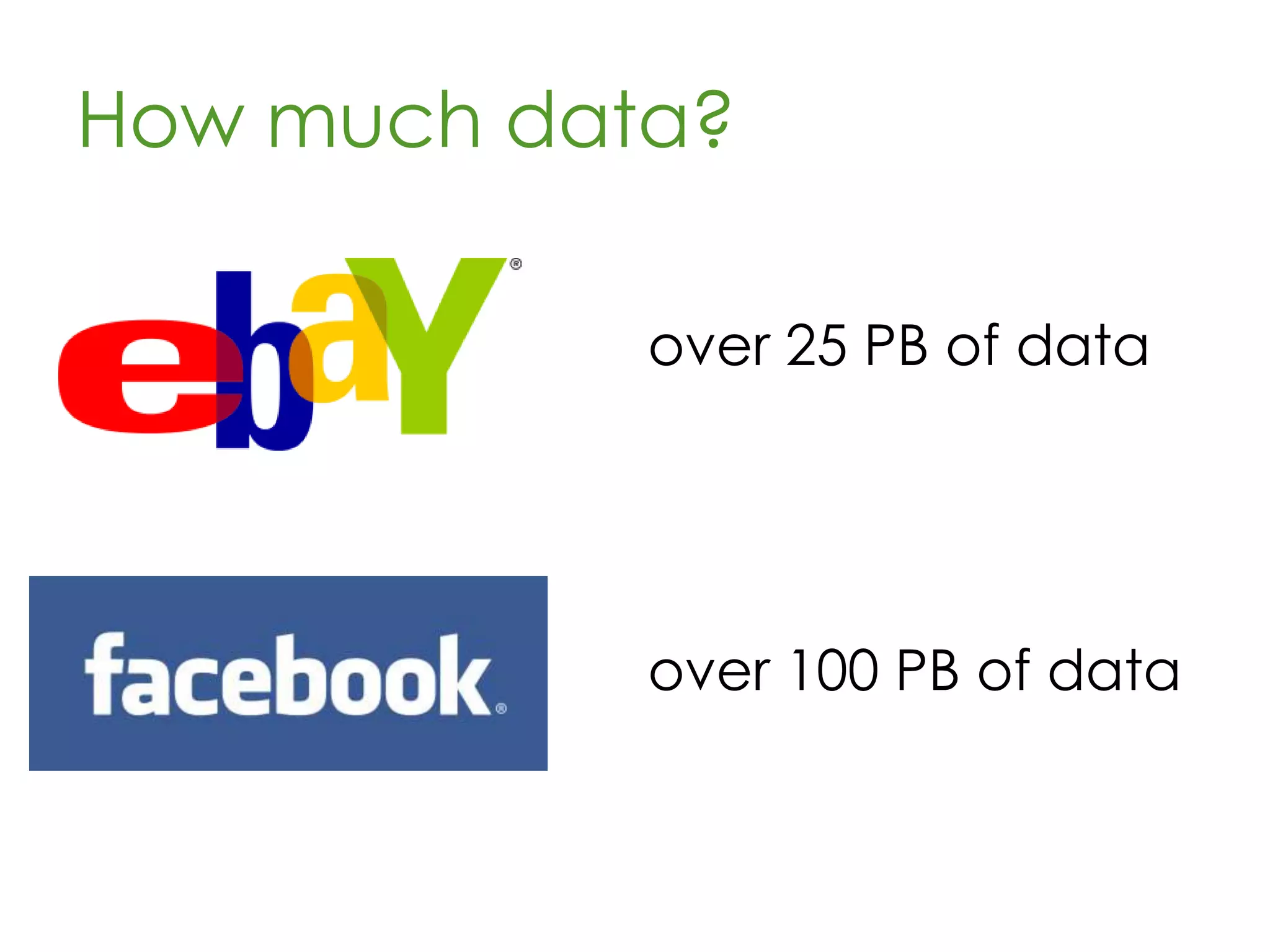 How much data?
over 25 PB of data
 