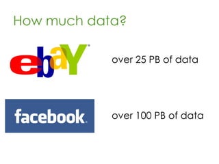 How much data?
over 25 PB of data
 