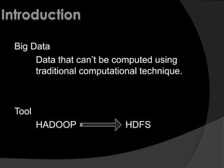 TRAFFIC DATA ANALYSIS USING HADOOP | PPTX
