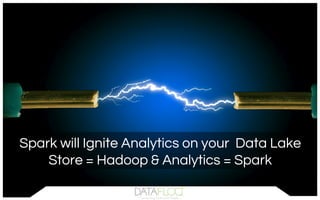 Spark will Ignite Analytics on your Data Lake
Store = Hadoop & Analytics = Spark
 