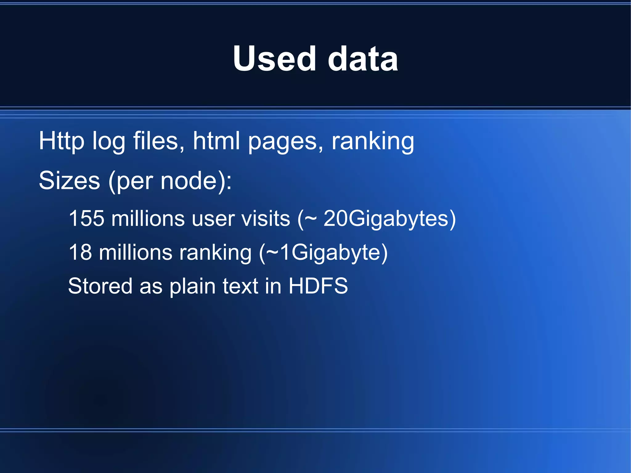 Assumption: dozens of nodes in clusters 
