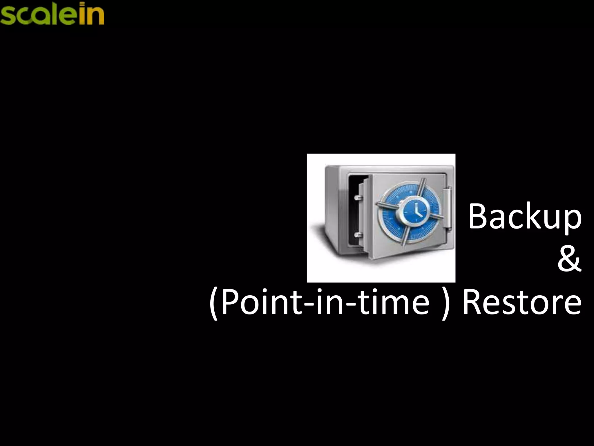 Backup
&
(Point-in-time ) Restore
 